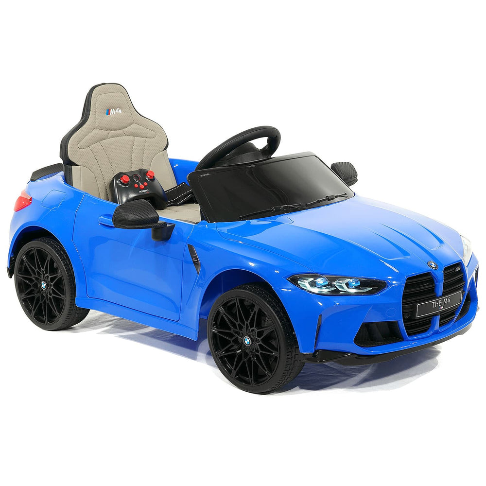 Moderno Kids BMW M4 12V Kids Ride-On Car with R/C Parental Remote | Blue