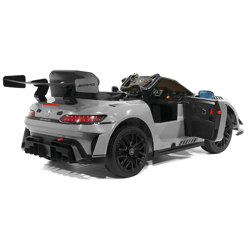 Moderno Kids Mercedes AMG GT3 EVO 12V Kids Ride-On Car with R/C Parental Remote | Gray