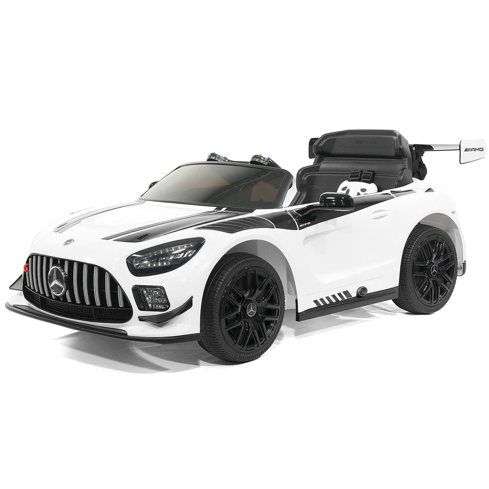 Moderno Kids Mercedes AMG GT3 EVO 12V Kids Ride-On Car with R/C Parental Remote | White