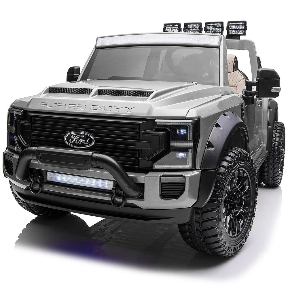 Moderno Kids Ford F450 Custom Edition 24V Kids Ride-On Car Truck with R/C Parental Remote | Gray