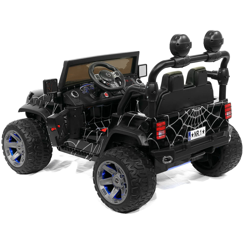 Moderno Kids Trail Explorer 24V Kids Ride-On Car Truck with R/C Parental Remote | Spider Black