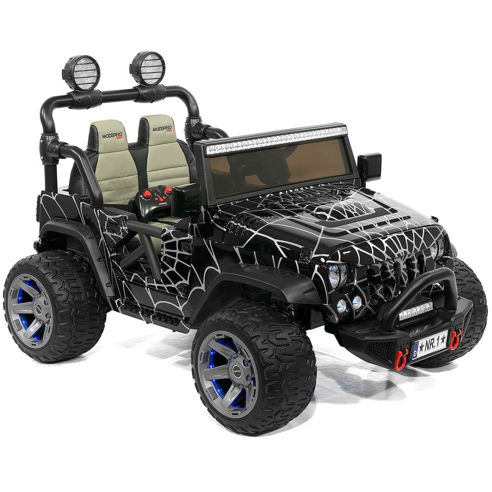 Moderno Kids Trail Explorer 24V Kids Ride-On Car Truck with R/C Parental Remote | Spider Black