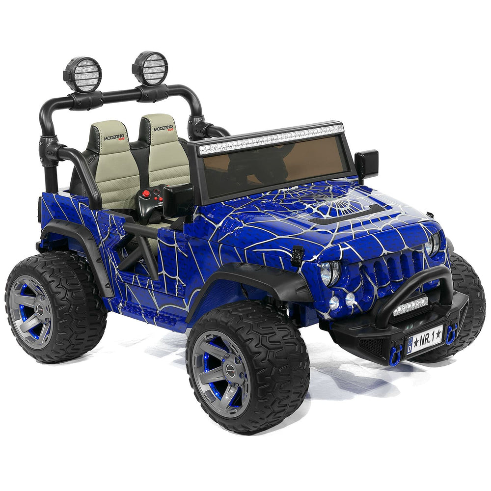 Moderno Kids Trail Explorer 24V Kids Ride-On Car Truck with R/C Parental Remote | Spider Blue