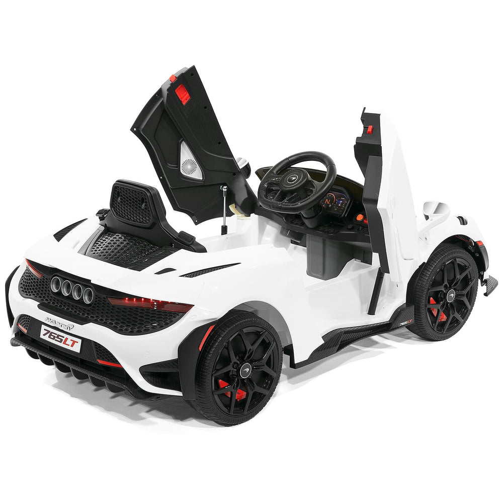 Moderno Kids McLaren 765LT 12V Kids Ride-On Car with R/C Parental Remote | White