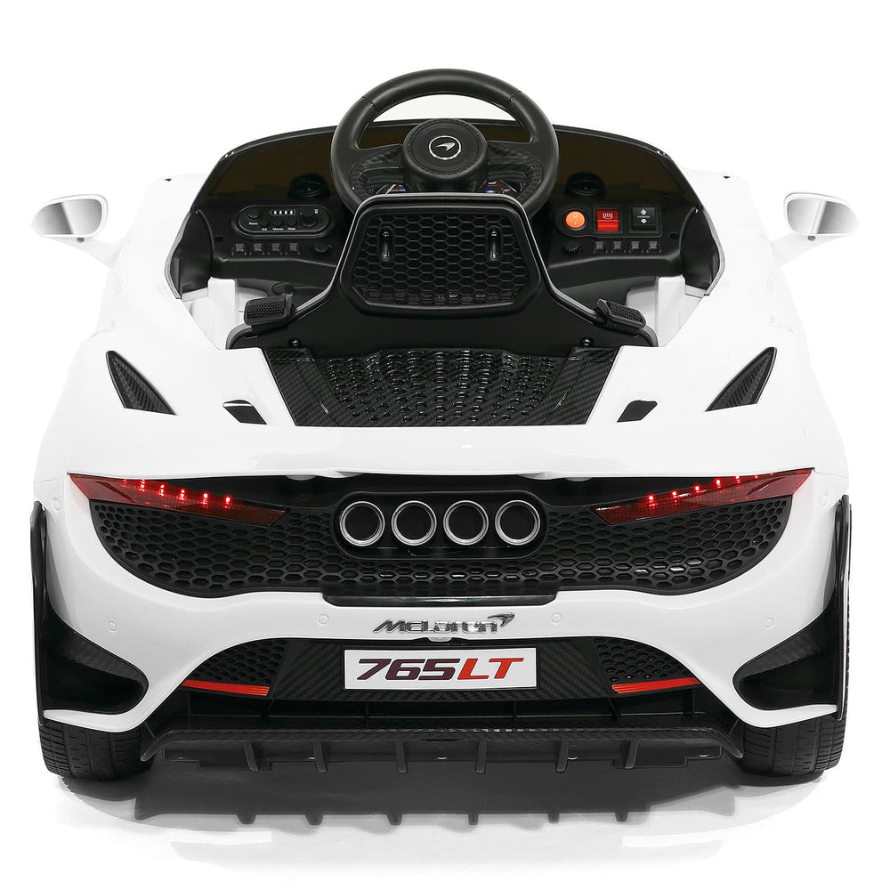 Moderno Kids McLaren 765LT 12V Kids Ride-On Car with R/C Parental Remote | White