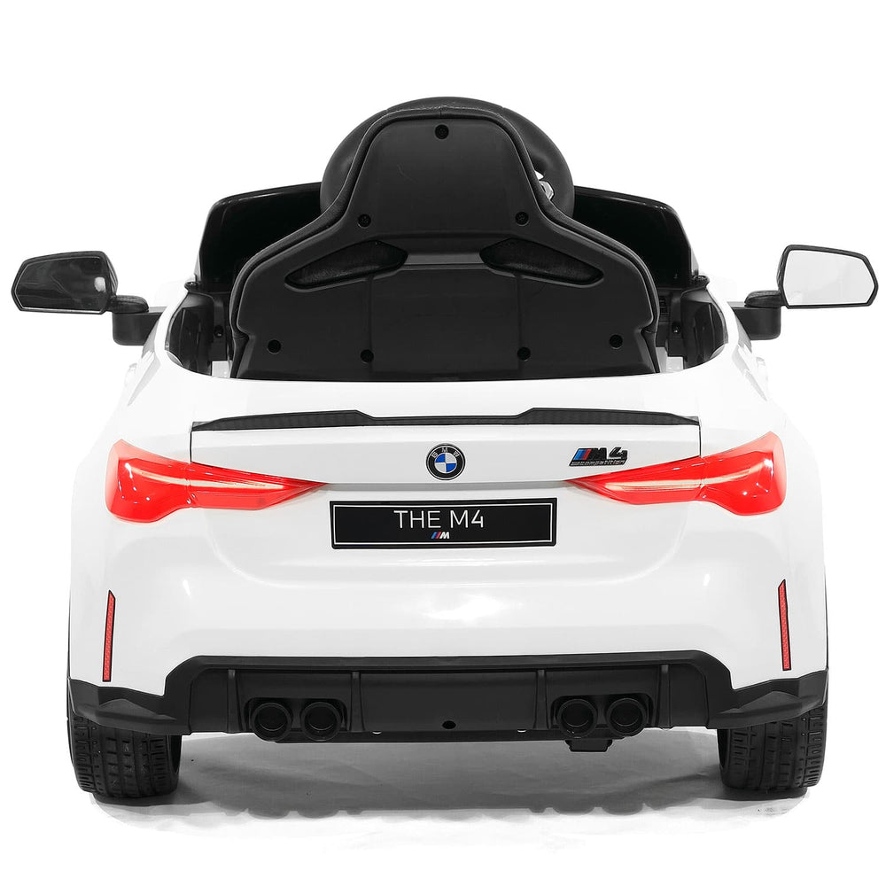 Moderno Kids BMW M4 12V Kids Ride-On Car with R/C Parental Remote | White