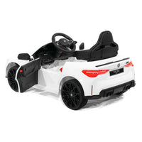 Moderno Kids BMW M4 12V Kids Ride-On Car with R/C Parental Remote | White