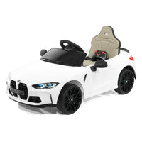 Moderno Kids BMW M4 12V Kids Ride-On Car with R/C Parental Remote | White