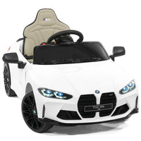 Moderno Kids BMW M4 12V Kids Ride-On Car with R/C Parental Remote | White