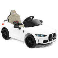 Moderno Kids BMW M4 12V Kids Ride-On Car with R/C Parental Remote | White