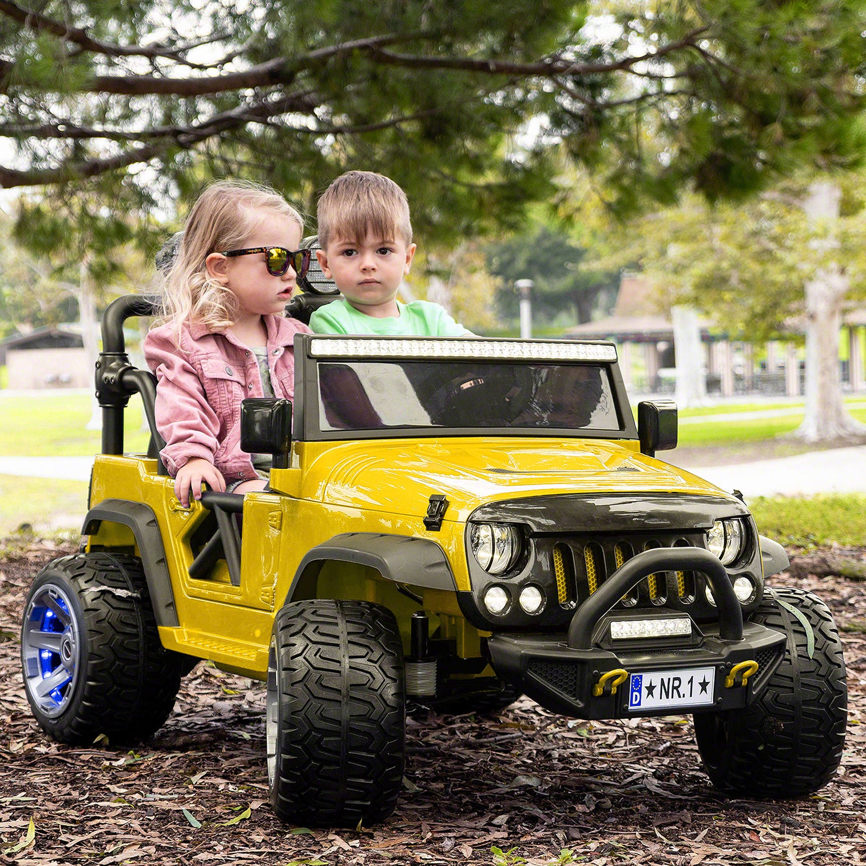 Yellow kids hot sale jeep