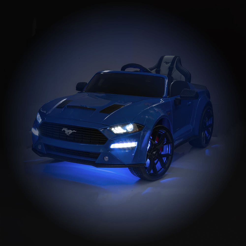 TPFLiving electric children's car Ford Mustang black - children's car -  electric car - leather seat and seat belt